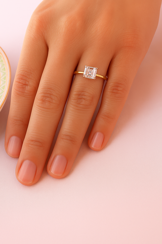 1 Carat Asscher Cut Solitaire Ring