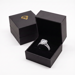 Halo Heart Ring Set