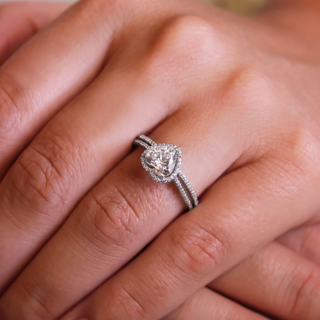 Halo Heart Ring Set