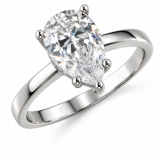 3 Carat Pear Cut Solitaire Ring