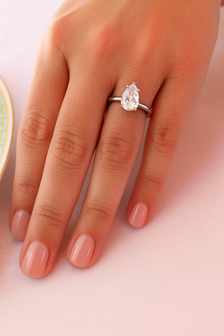 Pear Cut Solitaire Ring