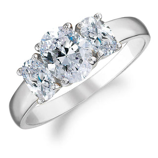 2.25 Carat Oval Trilogy Ring