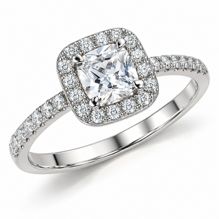 Cushion Cut Halo Ring