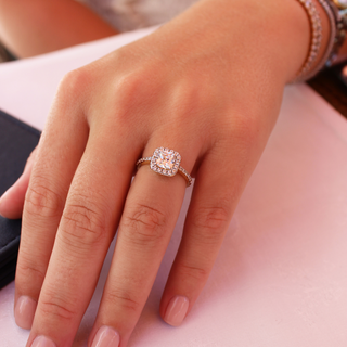 Cushion Cut Halo Ring