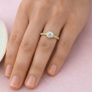 Classic Pavé Bezel Solitaire Ring