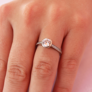 Classic Pavé Bezel Solitaire Ring