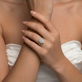 Halo Pear Cut Ring
