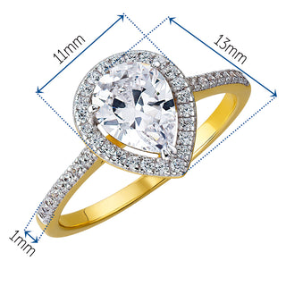 Halo Pear Cut Ring