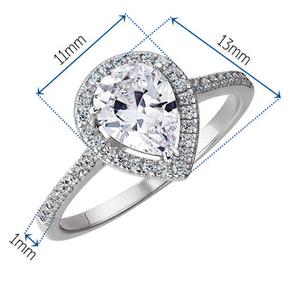 Halo Pear Cut Ring