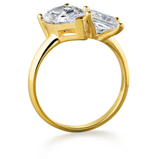 Toi et Moi Pear and Princess Ring