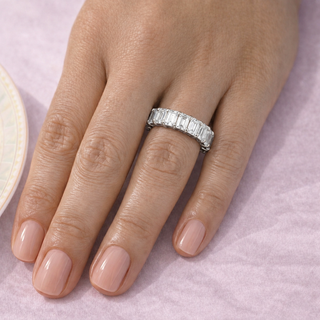 14 Carat Emerald Cut Full Eternity Band