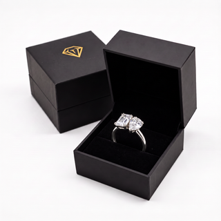 Toi et Moi Pear and Emerald Cut Ring