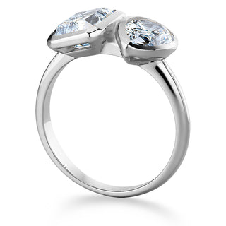 Toi et Moi Bezel Pear and Emerald Cut Ring