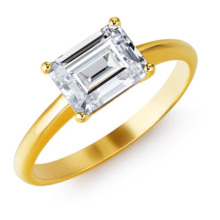 2 Carat East-West Emerald Cut Ring