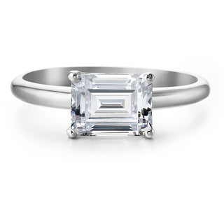 2 Carat East-West Emerald Cut Ring