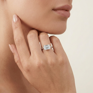 2 Carat East-West Emerald Cut Ring