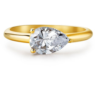 2 Carat East-West Pear Ring