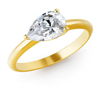 2 Carat East-West Pear Ring