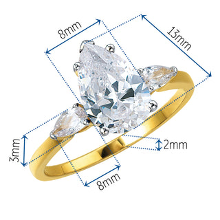 Mia Pear Cut Trilogy Ring