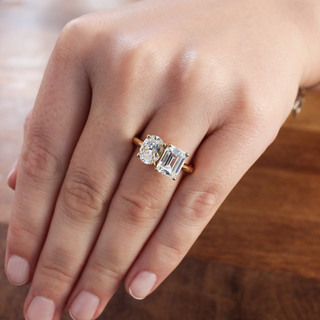 Toi et Moi Oval and Emerald Cut Ring