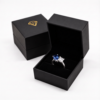 Toi et Moi Tru Sapphire and Princess Cut Ring