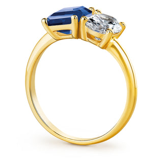 Toi et Moi Tru Sapphire and Oval Cut Ring