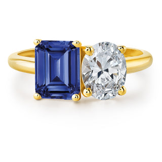Toi et Moi Tru Sapphire and Oval Cut Ring