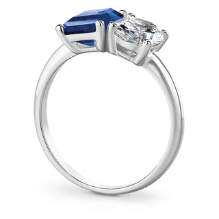 Toi et Moi Tru Sapphire and Oval Cut Ring