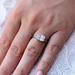 2 Carat East-West Cushion Ring