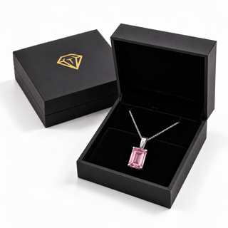 2.5 Carat Pink Emerald Cut Pendant