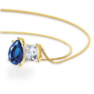 Toi et Moi Tru Sapphire and Princess Necklace