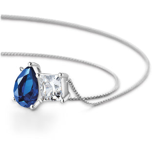 Toi et Moi Tru Sapphire and Princess Necklace