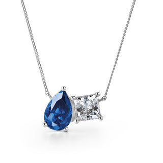 Toi et Moi Tru Sapphire and Princess Necklace