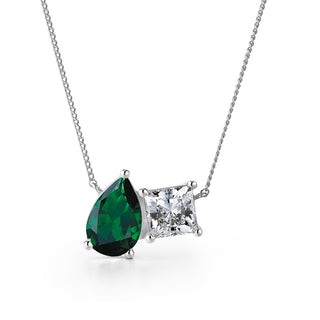 Toi et Moi Tru Emerald and Princess Necklace