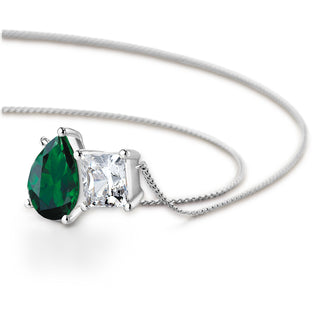 Toi et Moi Tru Emerald and Princess Necklace