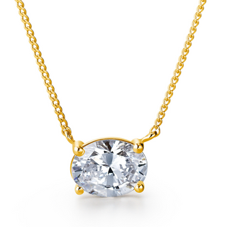 2 Carat East-West Oval Necklace