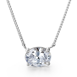 2 Carat East-West Oval Necklace