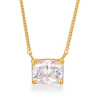 2 Carat East-West Cushion Necklace