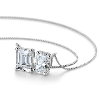 Toi et Moi Oval and Emerald Cut Necklace