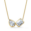 Toi et Moi Bezel Pear and Emerald Cut Necklace