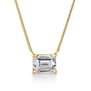 2 Carat East-West Emerald Cut Necklace