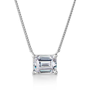 2 Carat East-West Emerald Cut Necklace