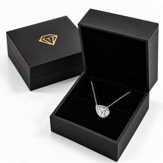 2 Carat East-West Bezel Pear Necklace