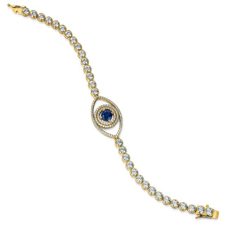 Tru Sapphire Double Halo Tennis Bracelet