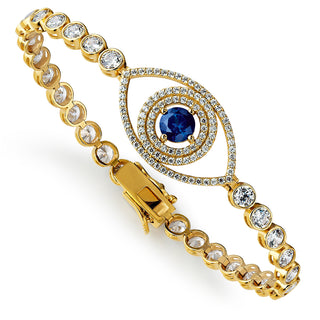 Tru Sapphire Double Halo Tennis Bracelet