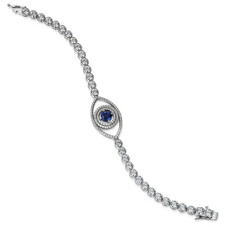 Tru Sapphire Double Halo Tennis Bracelet