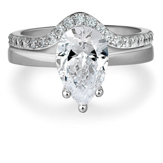Pear Cut Solitaire Ring Set