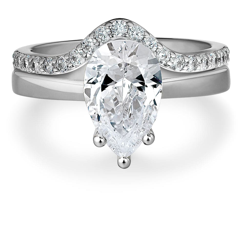 Pear Cut Solitaire Ring Set