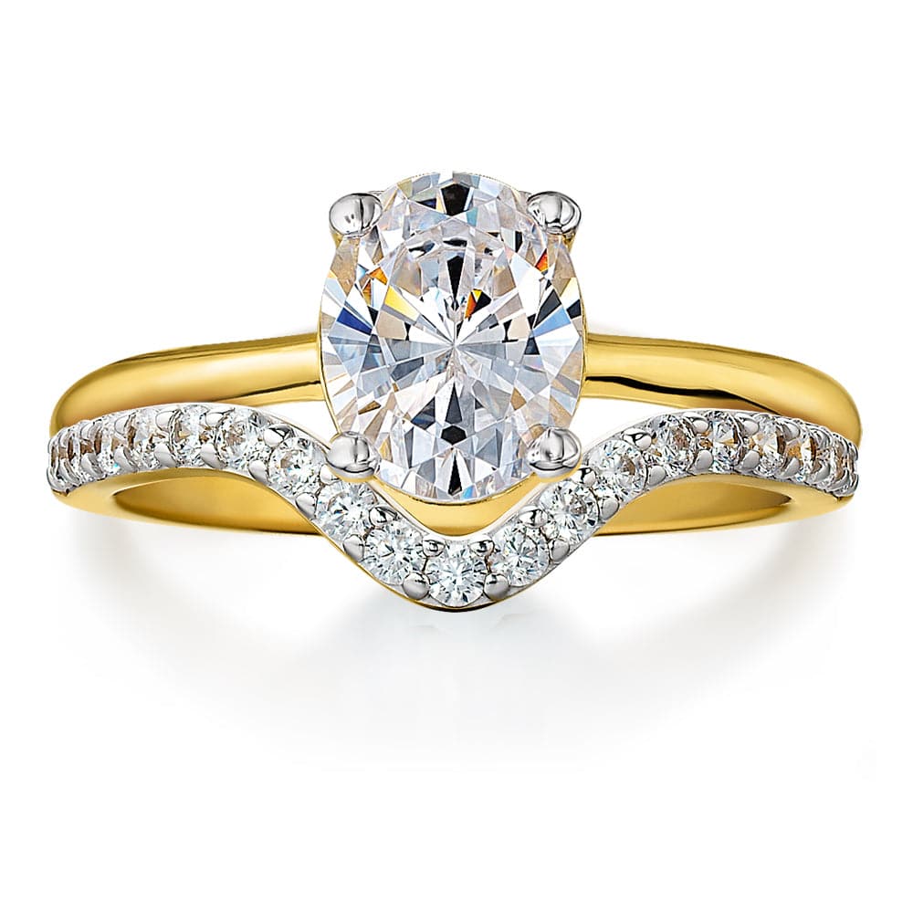 Oval Cut Solitaire Ring Set