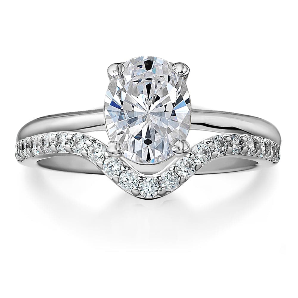 Oval Cut Solitaire Ring Set